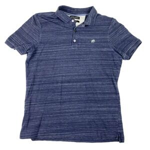 Banana Republic Polo Shirt Mens Large Navy Blue Collared  Cotton Blend
